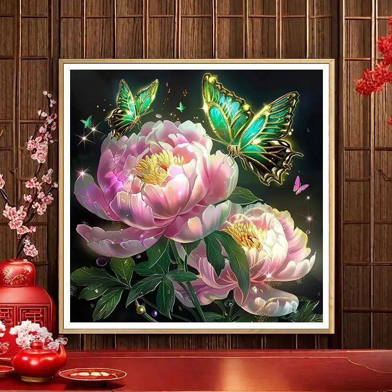 Handmade cross stitch finished product customized wall flower home decoration. Long delivery cycle within 2-5 months