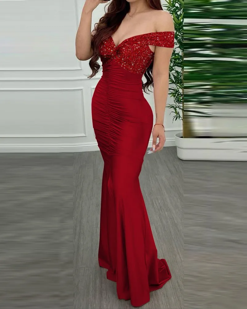 Red Mermaid Prom Dresses for Women 2022 Patch Twisted Evening Gowns vestidos elegantes para mujer robes de soirée платье женское