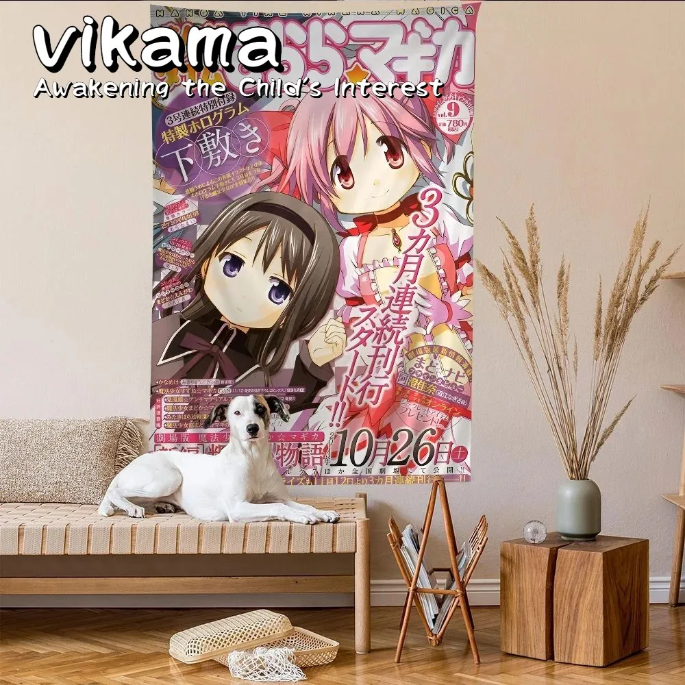 VIKAMA Anime Magical Girl Wandteppich, böhmischer Wandbehang, Buddha-Mandala, geeignet für Wohnzimmer und Studentenwohnheime