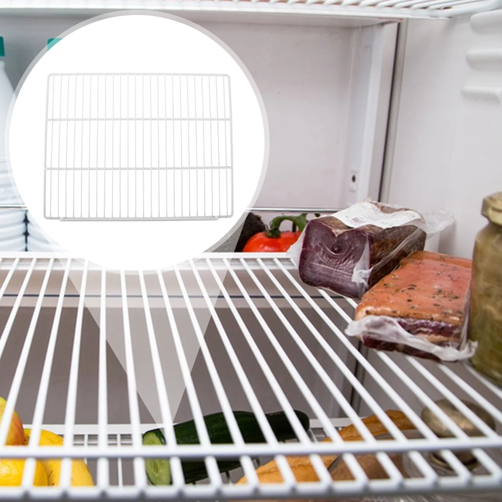 

Iron Wire Refrigerator Shelf Divider Heavy Duty Metal Mesh Organizer Adjustable Fridge Freezer Rack for Supermarket Restaurant