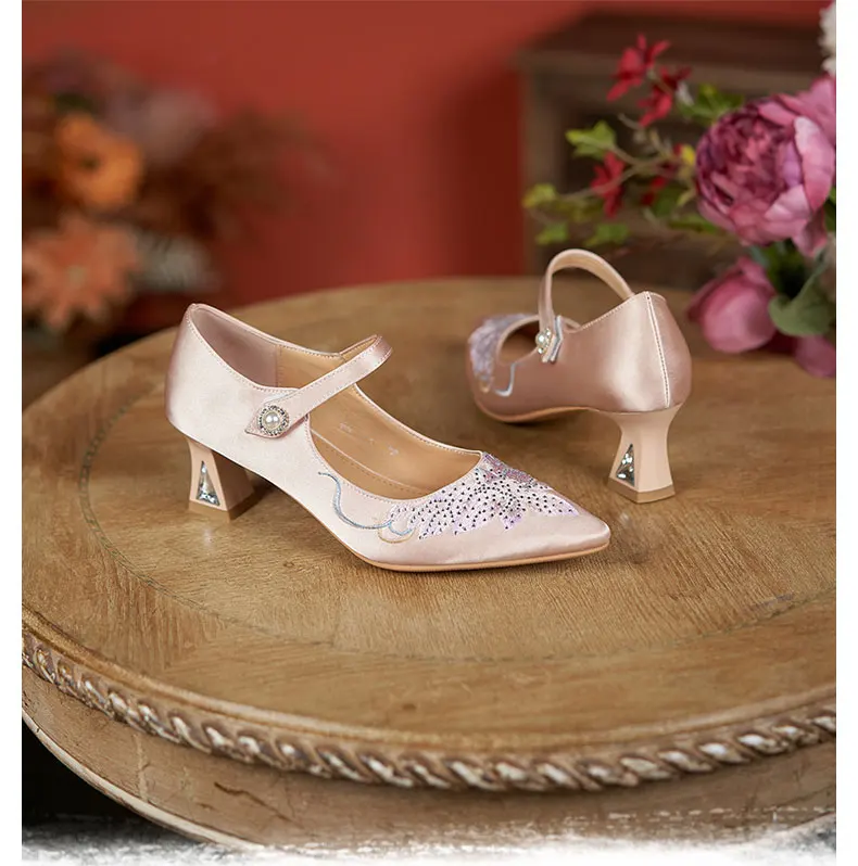 أحذية كعب عالي عتيقة من Ceviorian للنساء ، أحذية مطرزة من القرون الوسطى ، ثوب حفلة شاي ، القرن الثامن عشر