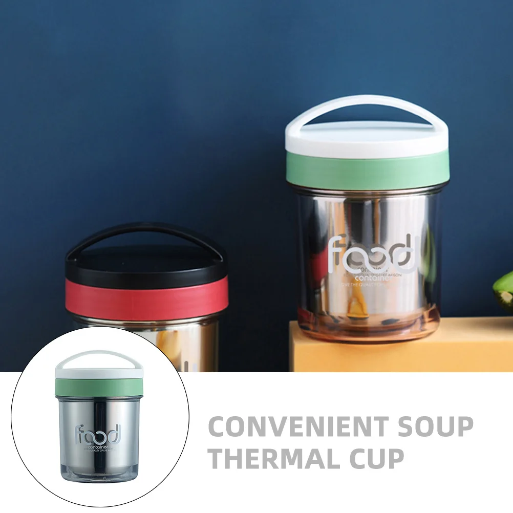 

Portable Insulated Porridge Cup Soup Mug with Lid Outdoor 304 Stainless Steel Food Container