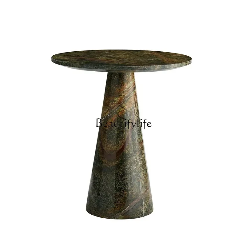

FG26**Light luxury natural marble green round edge table bedside table small coffee table