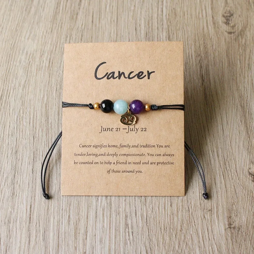 Aries Taurus Gemini Cancer Leo Virgo Libra Scorpio Sagittarius Capricorn Aquarius Pisces Gifts for Women Zodiac Bracelet