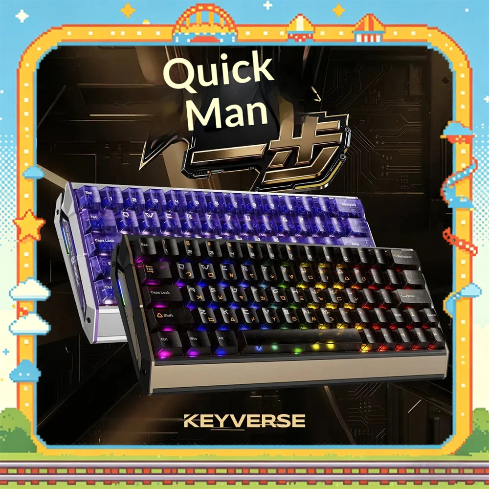 Keyverse ST63 Wired Keyboard Magnetic Switch Keyboard Aluminum Alloy Hall-Effect 8000Hz RT0.01mm Gaming Keydous PC Accessories