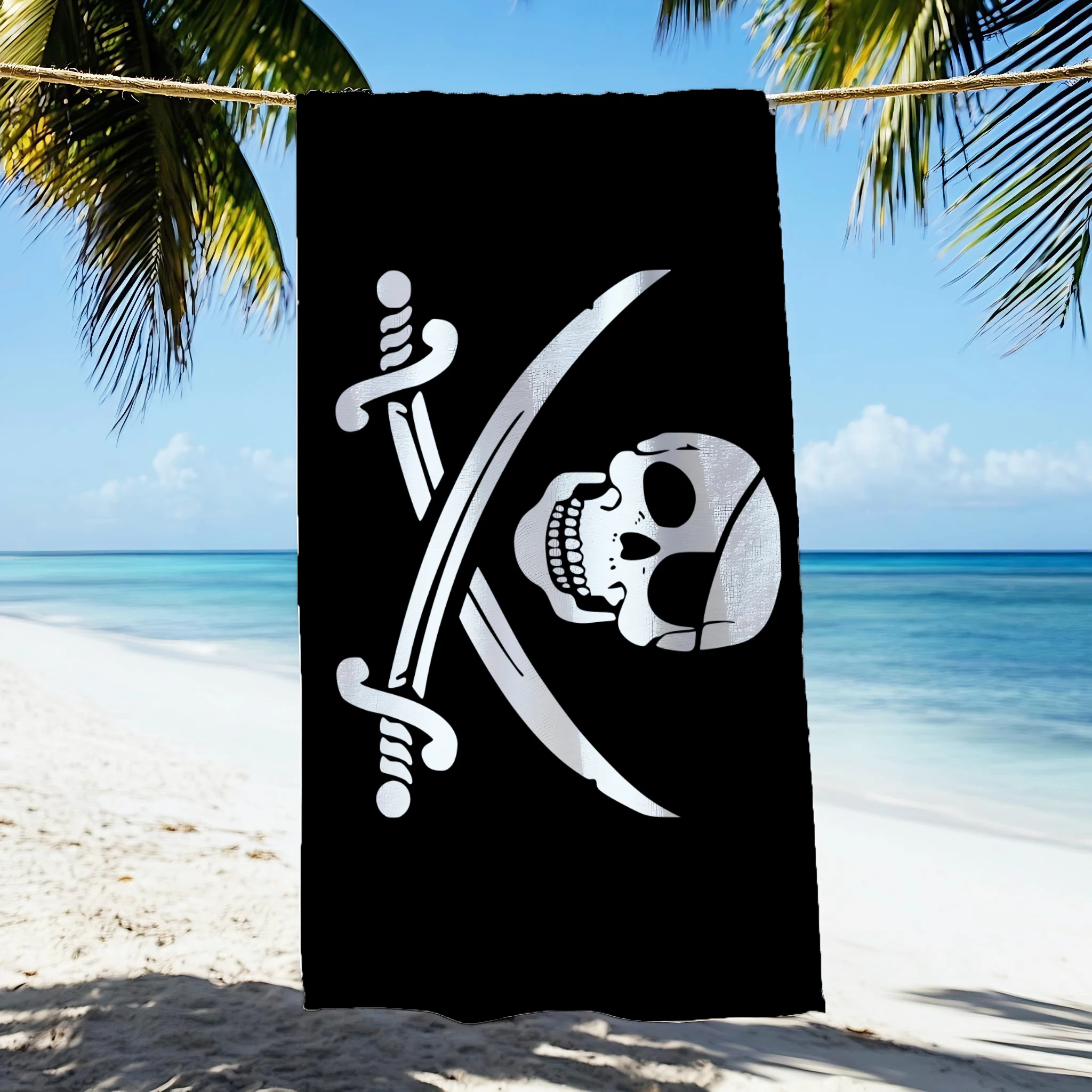 Pirate Theme Soft Towel Flannel Printed Towel Quick-drying Double-sided Velvet Absorbent Bath Wash Face Towel Birthady gift