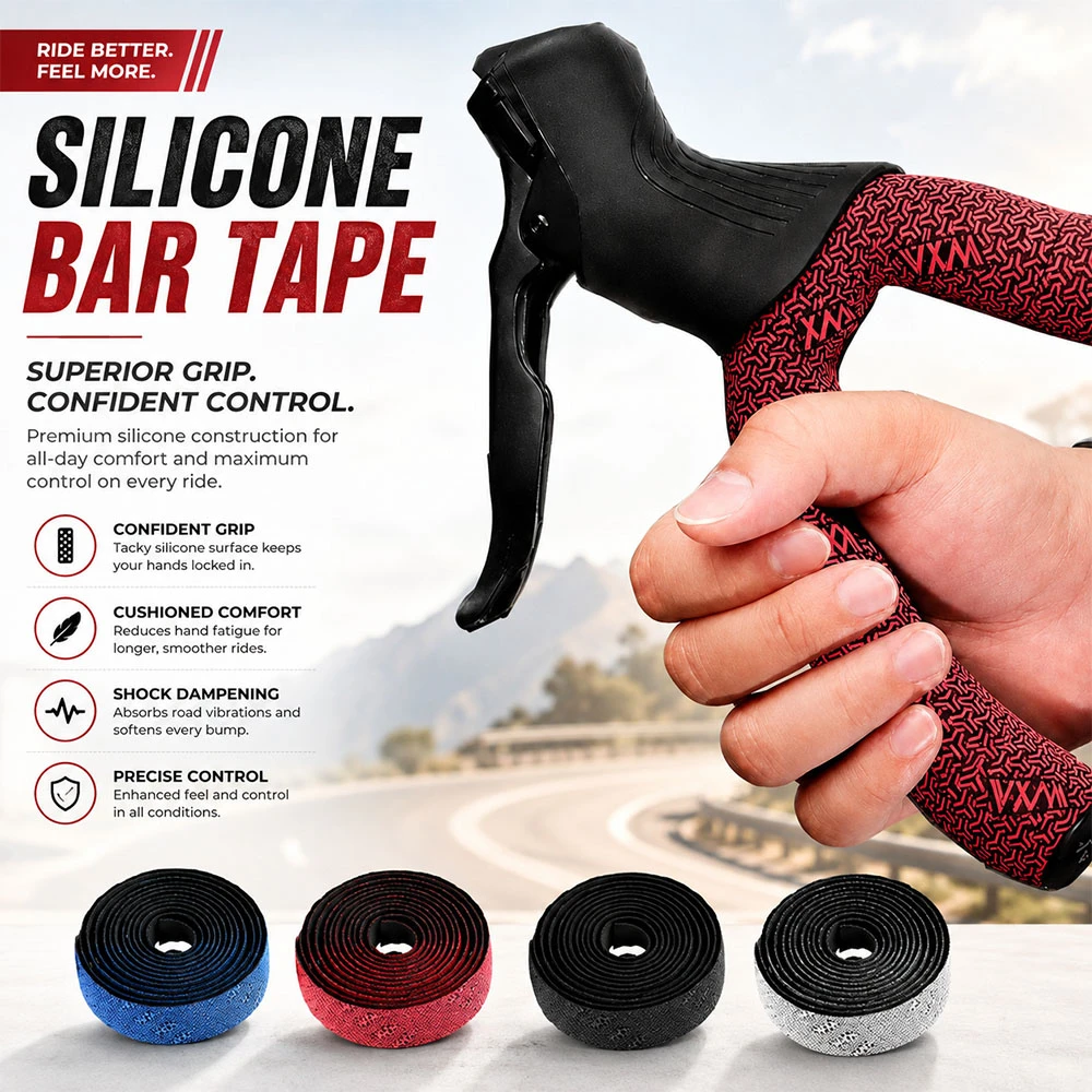 Bicycle Handlebar Bar Tape Anti Slip Breathable Shock Absorbing Road Cycling Wrap Comfortable Durable Racing Grip Belt End Plugs