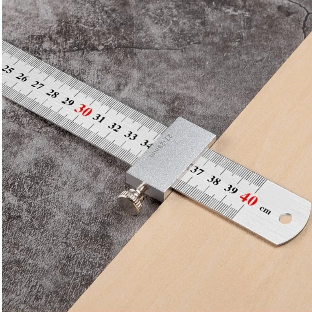 Metal Carpenter Woodworking Steel Ruler Corrosion Resistant Heavy Duty Positioning Woodworking Square Accurate Measurement