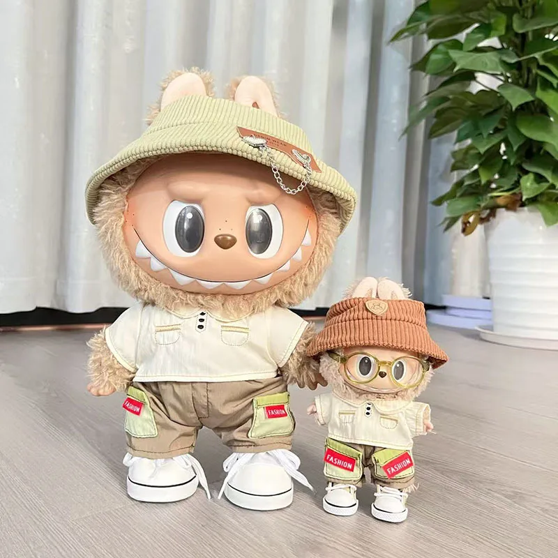 For Doll Clothes Suitable For 17cm-38cm Labubu Wearing Playful Double Pocket Set Doll Accessories Creative Design Girl Gift Toys