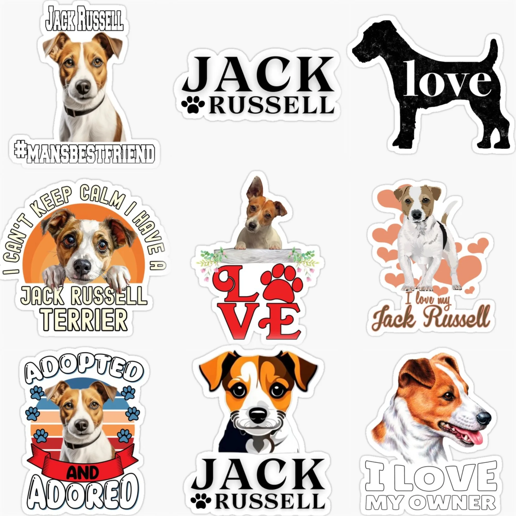 

Jack Russell Cute Pets Creative Sticker for Decorate Car Bicycle Helmet Wall Fridge Customizable