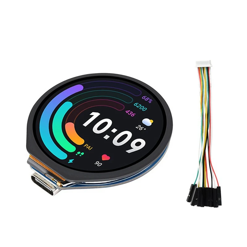 

Waveshare RP2040 MCU Board With 1.28 Inch Round Touch LCD 65K RGB Base On RP2040 USB C Port Accelerometer Gyroscope Sensor