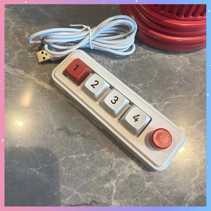 K816 4keys Wired Macro Mechanical Keyboard Dual Type-C Port Full Key Hot-Swap Support Macro Programming Game Office Keyboard