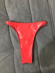 Sexy Mirrored Patent Leather High Waisted T-shorts With Semi Exposed Hips Hot Pants Leather Pants Bar Collar Dance Costumes