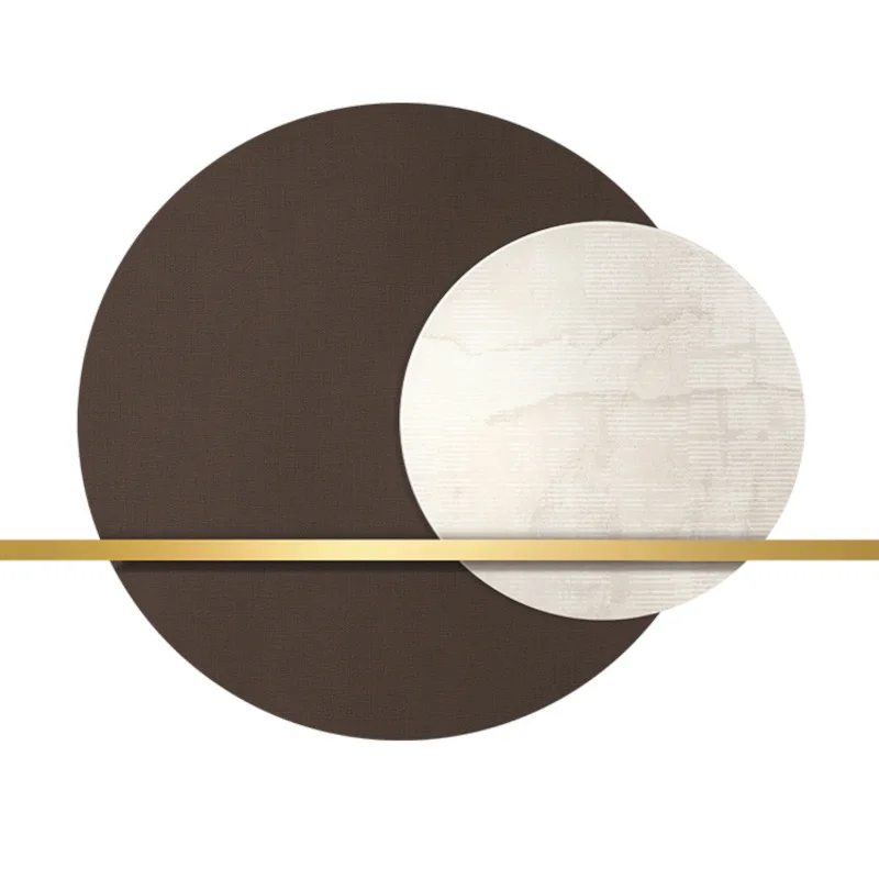 

Nordic wrought iron home living room, background wall hanging paintings round metal size combination hotel lobby decoration h