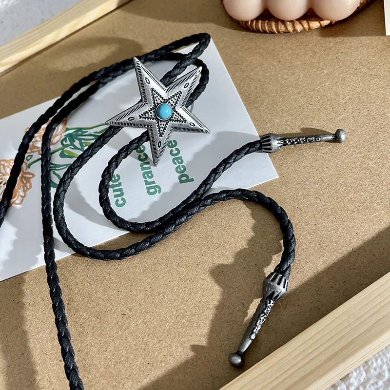 Y2k ستار حزام للنساء Harajuku قلادة 2000s حزام فتاة الجمالية قلادة الفيروز قلادة خمر اكسسوارات