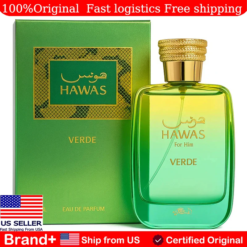 

Hawas Verde for Men Eau De Parfum Men 100ML Arabian women perfume Cologne long lasting fragrance Persistence Pheromone Portable