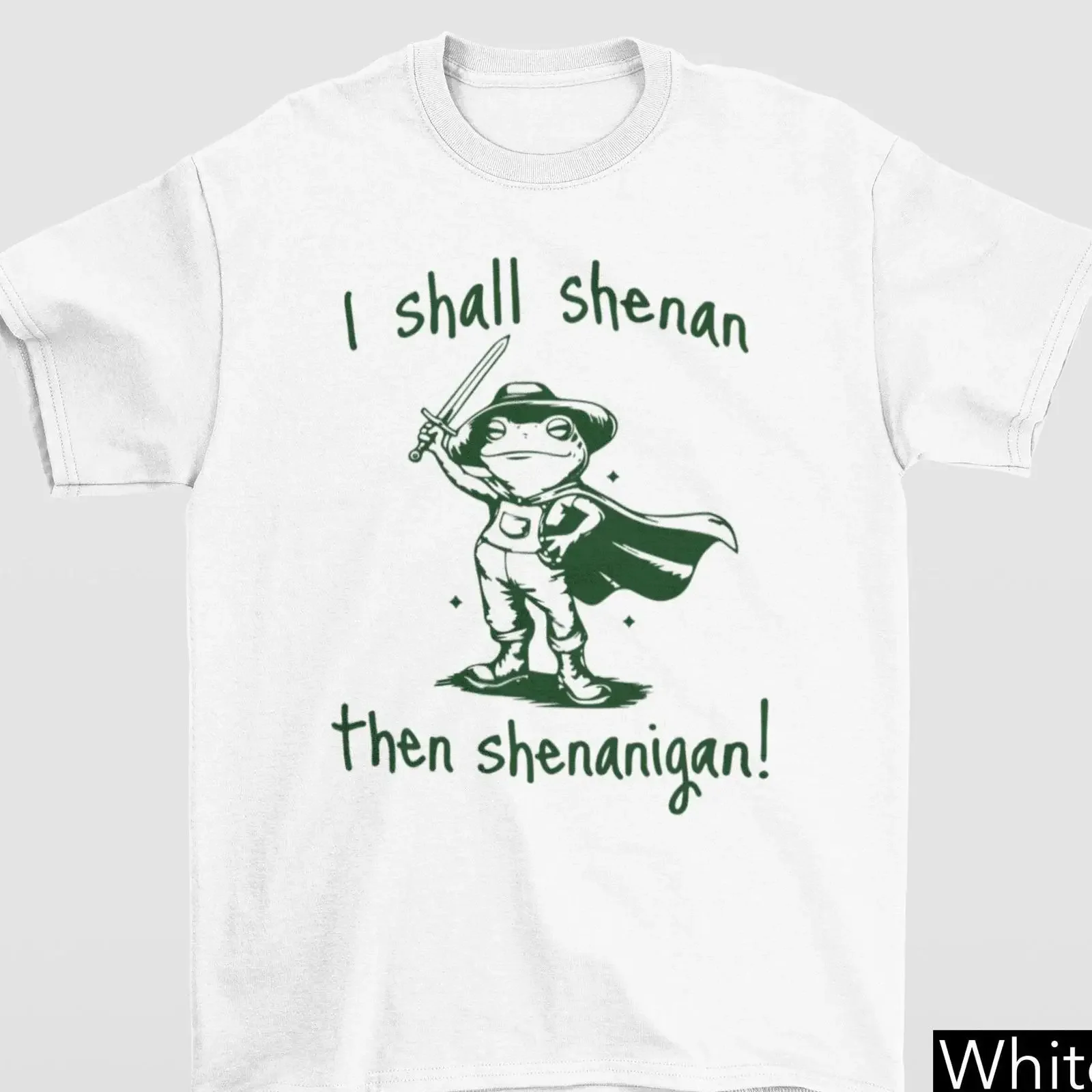 I Shall Shenan Then Shenanigan Funny Cowboy Frog T Shirt Cute Meme for Animal Lover Casual Weird Stuff vintage Washed
