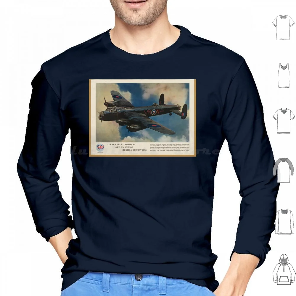 Lancaster Bombers War Airplanes Hoodies Long Sleeve Airplane Airplanes Bomber British England English Flight Fly Flying