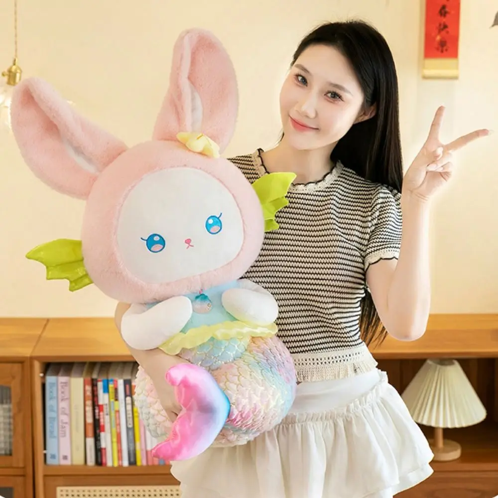 Creative Dress Up Mermaid Rabbit Plush Doll Stars Simulation Rabbit Plush Toy Fluffy Soft Cartoon Anime Fluffty Doll Home Decor