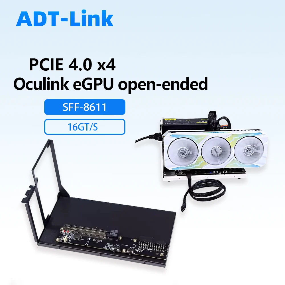 

EGPU Oculink Graphics Dock PCIe 4.0 X4 External GPU Adapter Card Adapter Base Platedocking Station with Metal Bracket Black