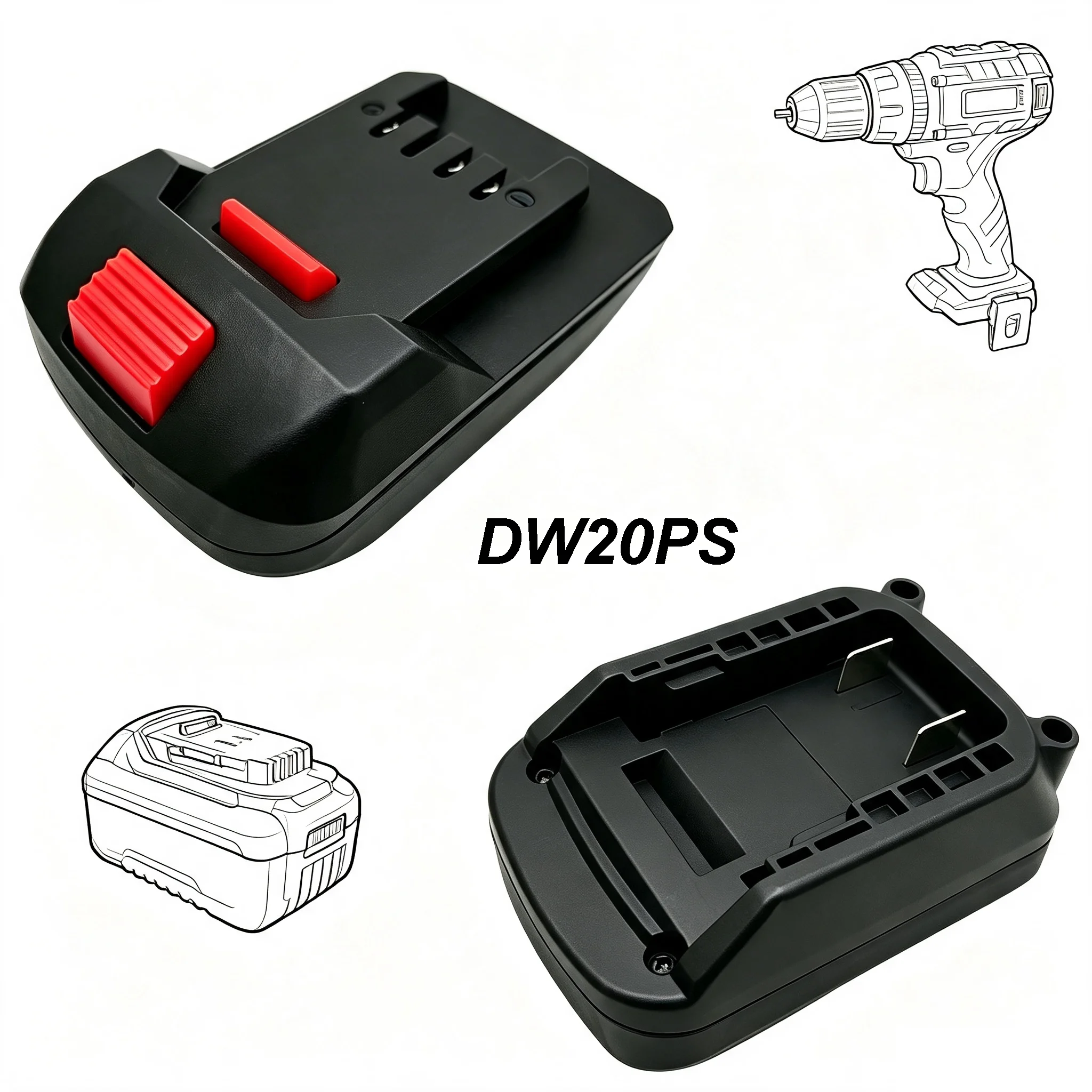 Li-ion Battery Case Adapter For Makita For DeWalt For Milwaukee For Bosch For Einhell Converter For Parkside X20V Power Tools