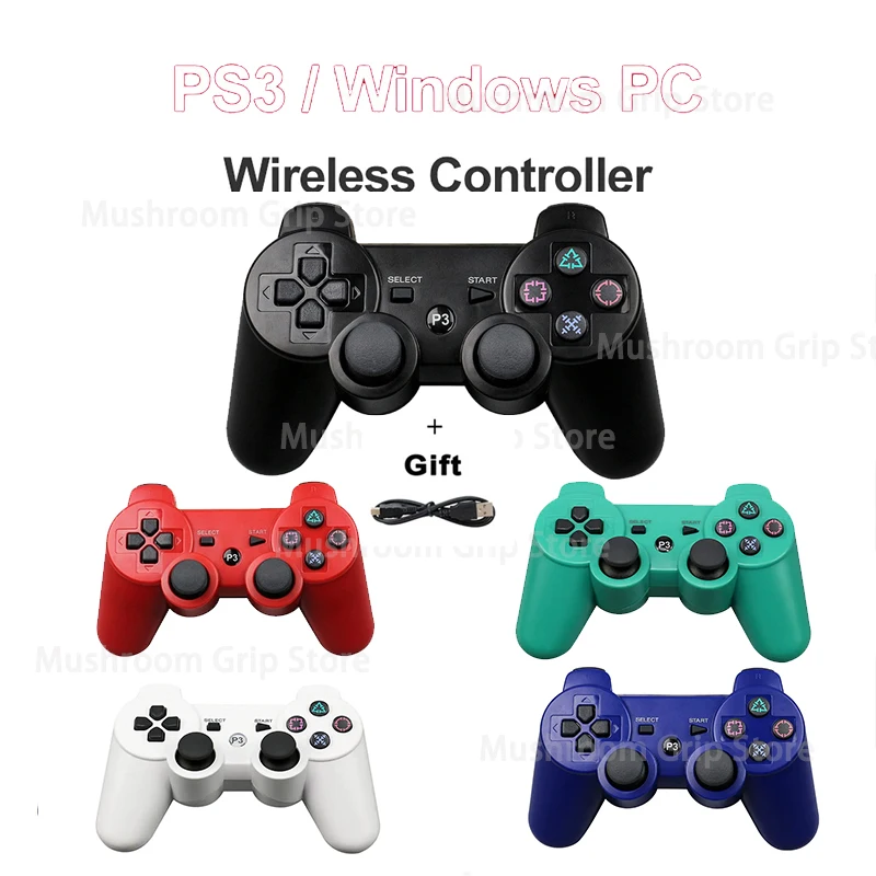 Manette de jeu sans fil PS3, vibration neutre, bluetooth, protection de l'environnement, matériau ABS, bouton flocon de neige, parfait