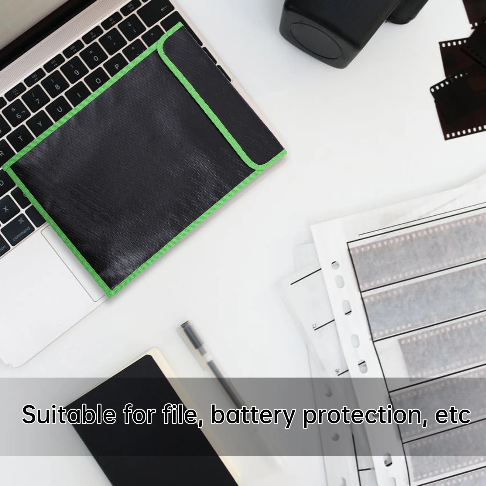 1pc Fireproof Waterproof Document Bag Portable Holder Fire Resistant File Storage Bag For Office Home Students Workers Large