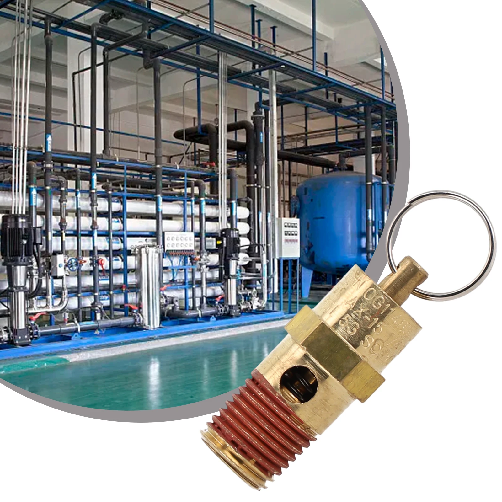 Brass Safety Relief Valve 1/4 NPT Preset to 125 PSI for Machinery Construction and Electrical Equipment Applications