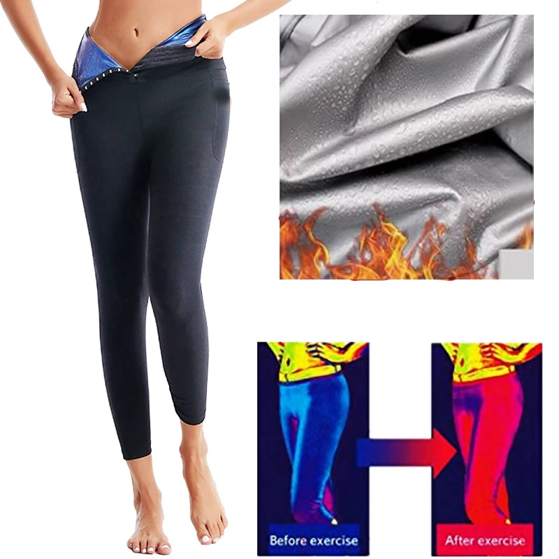 Aiithuug High Waist Sauna Sweat Shapewear Leggings Pants Workout Women Waist Trainer Shaper Sweatsuit Exercise Fitness Gym Yoga