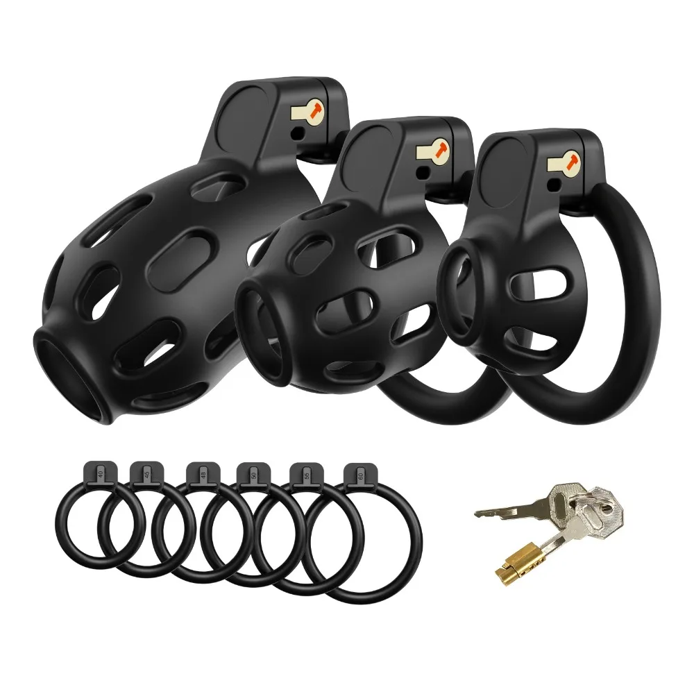 Chastity Cage Male Sex Toy Penis Restraint Set Male Penis Erection Control Device Male Chastity Lock Transgender Disguise