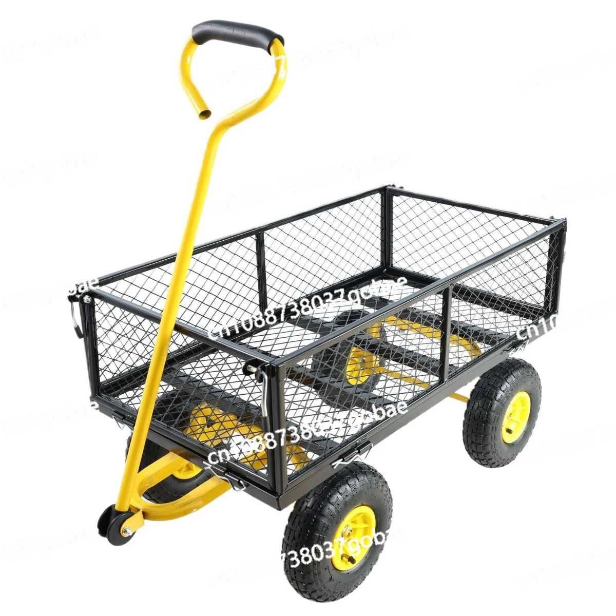 Tool hand push flatbed truck foldable side gear removable trailer