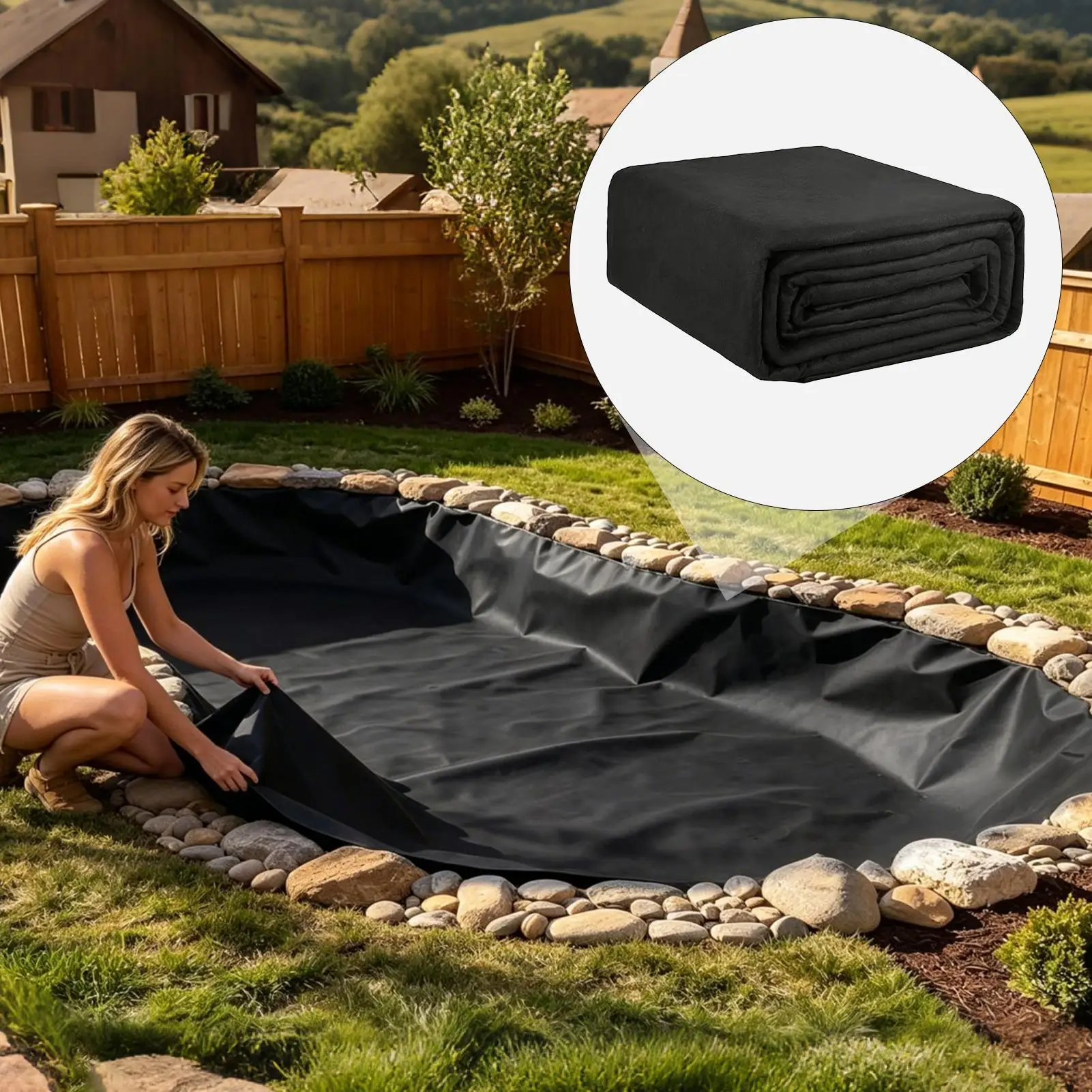 Pierce-resistant thickened Pond felt lining base layer Square felt bottom layer Waterfall Gardens Fishponds Waterfalls Liners