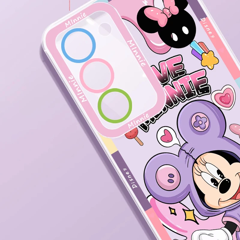 Disney Couple Mickey Minnie For Samsung Galaxy S23 S22 S21 S20 Pro FE Ultra A52 A53 A71 5G Angel Eyes Transparent Phone Case