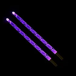 1 Pair 12 Colors Changing 5A Acrylic Drum Sticks Colorful Luminous LED Jazz Drumsticks For Stage Party Performance Props