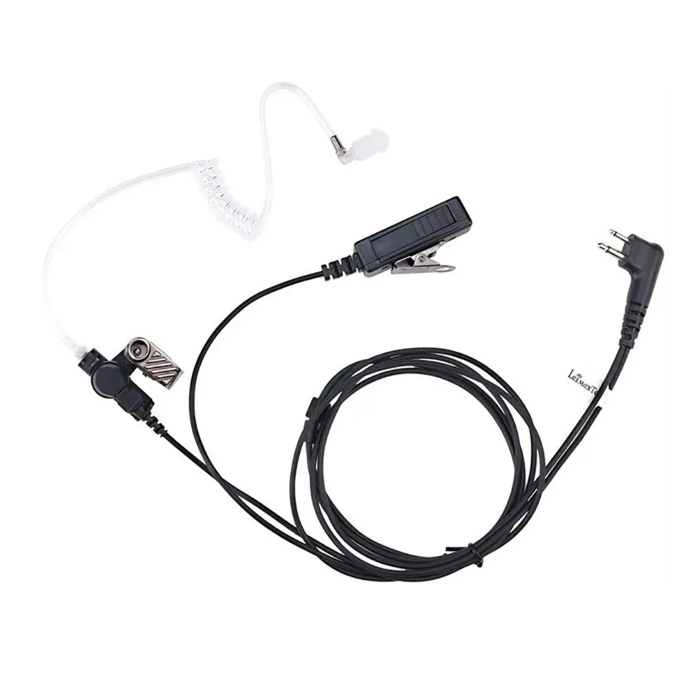 with Mic PTT 2 Way Radio Headset 2 Pin Acoustic Tube Earpiece FBI Security Surveillance for Motorola CP200 GP2000