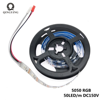 1 Meter Chandelier RGB LED Strip SMD5050 Chip 10mm Width 50LED / meter 220-260mA Constant Current Flexible Light Tape For Repair