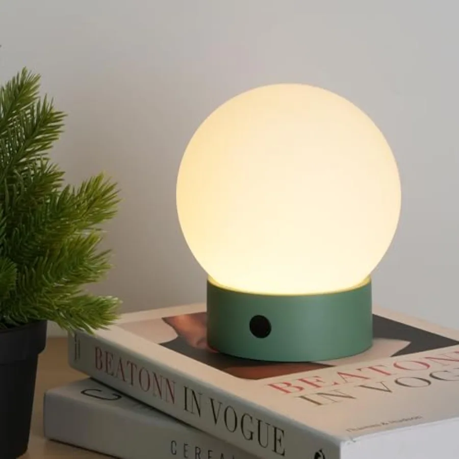 

Small Cute Cordless Table Lamp Rechargeable, Battery Operated Shower Lamp Waterproof, Touch Dimmable Globe Ambient Light for Ou