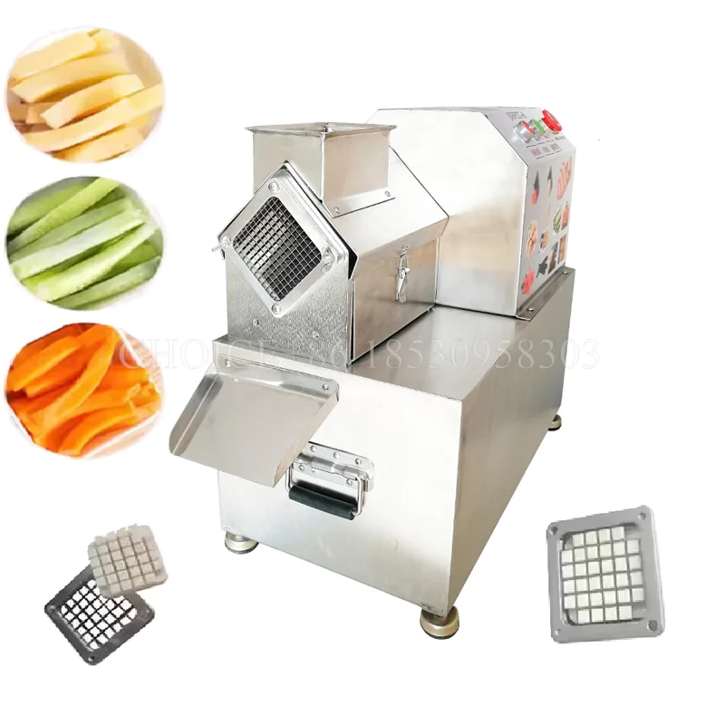 

Electric French Fries Slicer with 4 Blades Radish Cucumber Strip Cutter Automatic Frying Potato Chips Stripping Cutting Machine