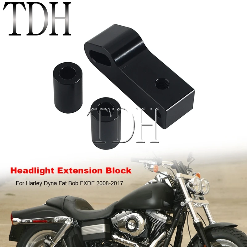 

Motorcycle Headlight Mount Block Bracket Head Light Lamp Headlamp Mounting Extension Kits For Harley Dyna FXDF Fat Bob 2008-2017