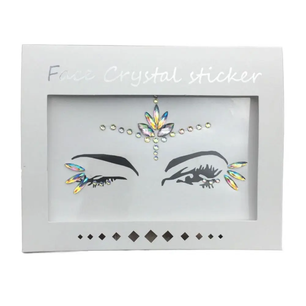 

Fake Tattoo 3D Face Tattoo Crystal Sticker Fashion Charm Gems Rhinestones Sticker Colorful High Quality Temporary Tattoo Sticker