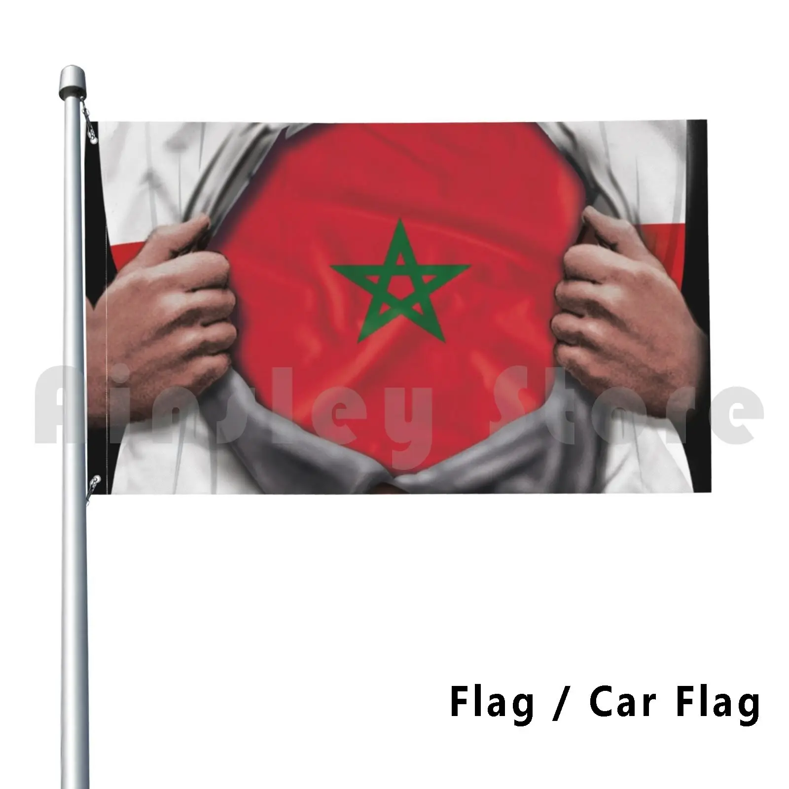 Morocco Flag English Flag Ripped Open-Gift For Moroccan From Morocco Outdoor Decor Flag Car Flag Moroccan Pride