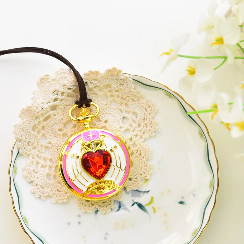 Star Star s Wings cassa incisa orologio da tasca al quarzo per bambini bambini Cute Heart Fob corda collana orologio pendente regali