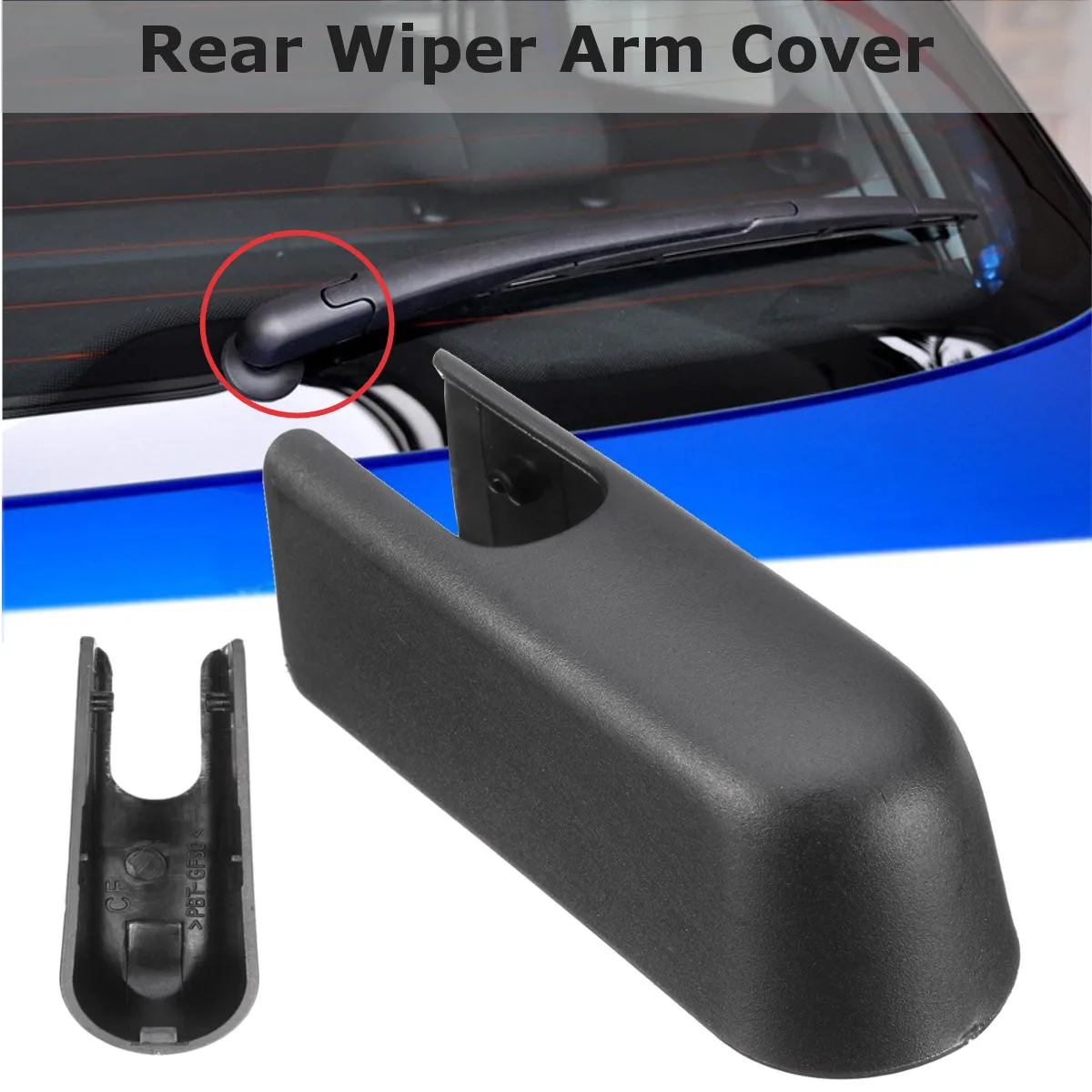 1pcs Black Rear Windscreen Wiper Arm Cover Cap For Peugeot 107 Citroen C1 Onwards 2005