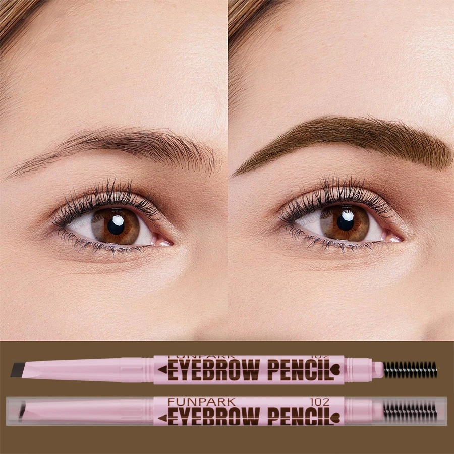 Matita per sopracciglia 2 in1 Trucco cosmetico professionale per donna Pennello per tatuaggio sopracciglio impermeabile a 5 colori Penna per sopracciglia a lunga durata