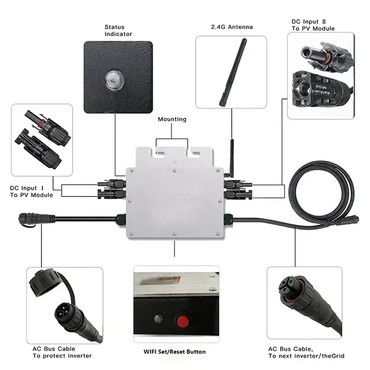 Deye SUN500G3-EU-230 Smart Wifi Monitor 500W Grid Tie Solar Power Micro Inverter For Solar Panel - view 2
