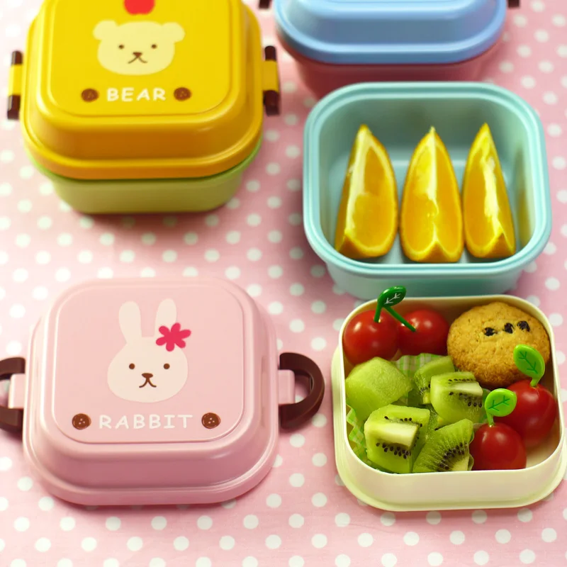 New Cartoon Healthy Plastic Lunch Box Microwave Oven Lunch Bento Boxes Food Container Dinnerware Kid Childen Fiambrera Infantil