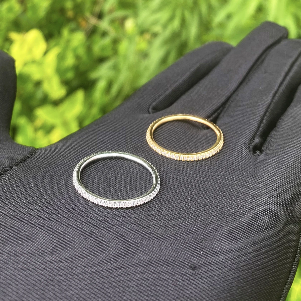 خاتم زفاف على شكل حرف فقاعي مثلج للرجال مطلي بالذهب الحقيقي 5A مجوهرات الهيب هوب