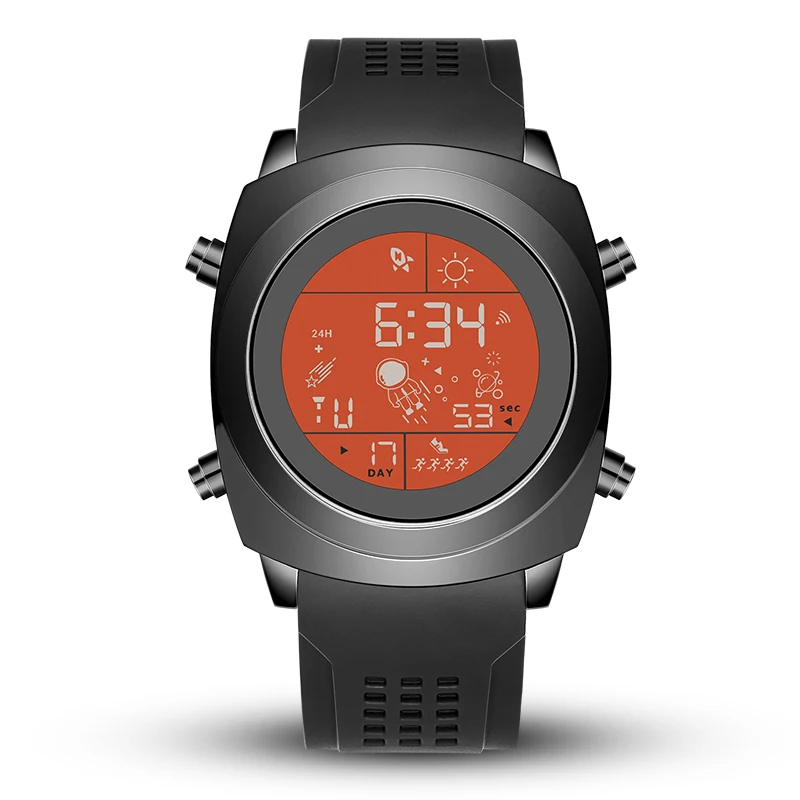 Astronaut Digital Watch Men Women Kids Sports Electronic Wristwatch Spaceman Dial Waterproof Multifunctional Student Watch