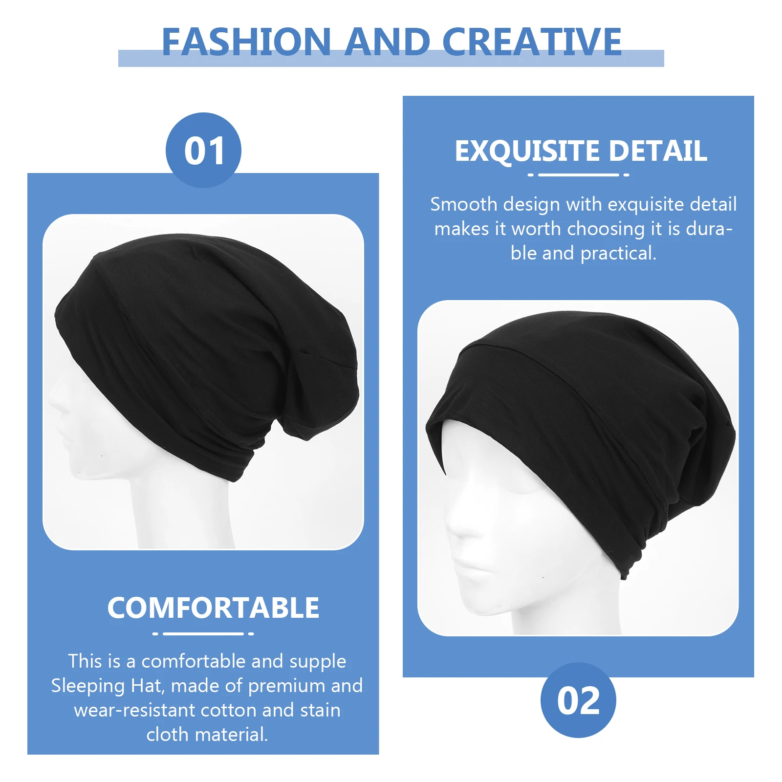 

1pc Satin Sleep Caps Lightweight Hair Comfortable Sleeping Hat For Home Elastic Cotton Hats Female Simulation Silk Bonnet Night