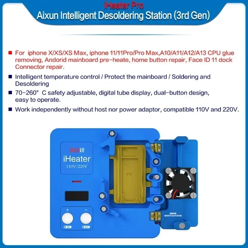 AiXun iHeater Pro Intelligent Desoldering Station Support  X-16series Heating Modules Motherboard Soldering Preheating Station